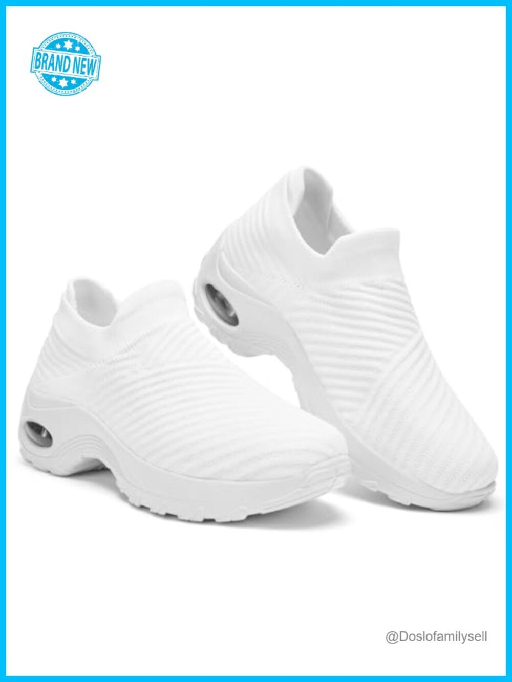 Women's Slip On Sock Sneakers Mesh Walking Shoes Air Cushion Platform Loafers